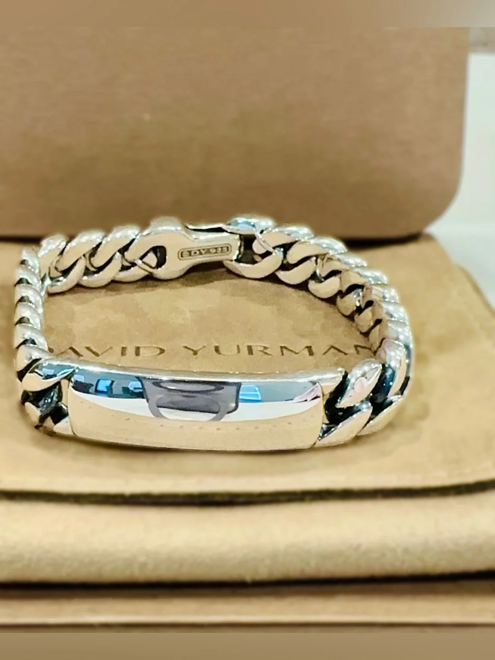 David Yurman Curb Chain ID Bracelet – Sterling Silver 11.5mm (Size M)